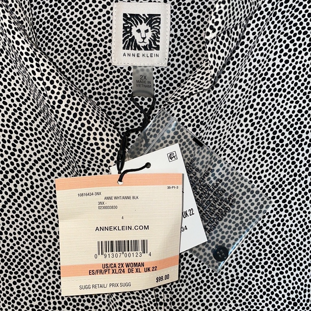 Plus Size Rambling-Dot Nehru Tunic - Picture 4 of 12